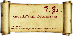 Tomcsányi Zsuzsanna névjegykártya