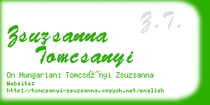 zsuzsanna tomcsanyi business card